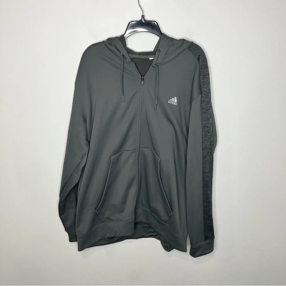 Adidas men’s tech‎ fleece full zip jacket gray